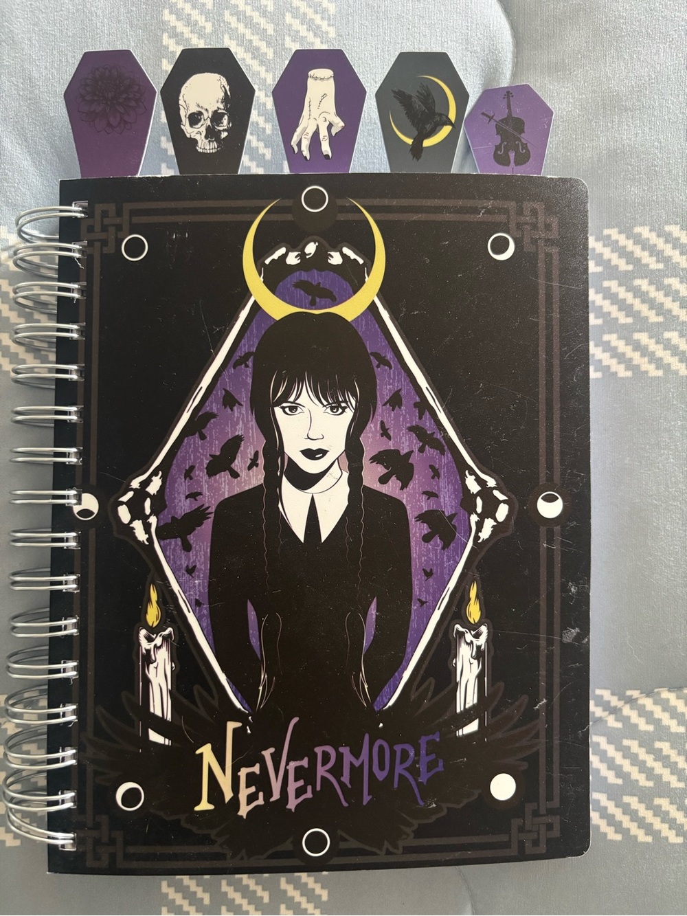 Wednesday Adam’s  Nevermore Gothic Notebook — Purple & Black